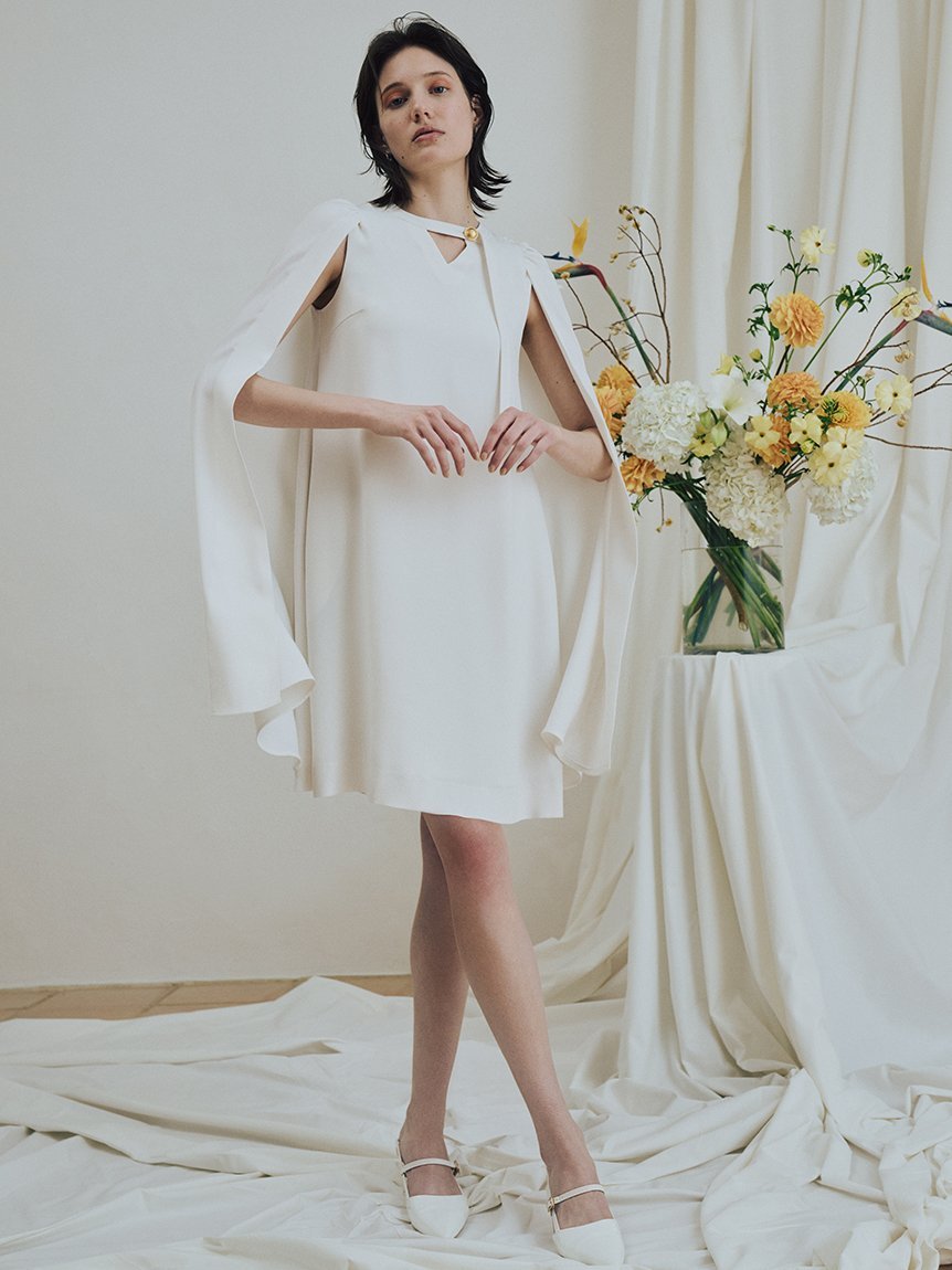 CELFORD ケープライクミニドレス セルフォード ワンピース・ドレス ドレス ホワイト ブラック ピンク【送料無料】のサムネイル