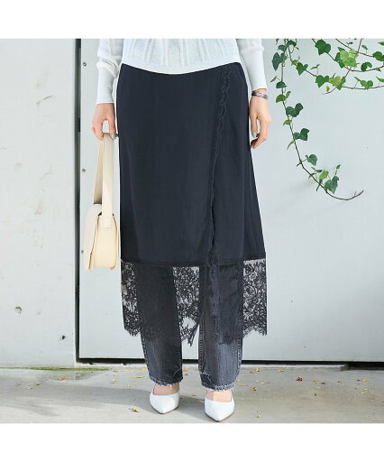【SALE/40%OFF】Rouge vif la cle 裾レース巻きスカート ルージュ・ヴィフ ラクレ スカート ロング・マキシスカート ブラック【送料無料】 【SALE/40%OFF】Rouge vif la cle 裾レース巻きスカート ルージュ・ヴィフ ラクレ スカート ロング・マキシスカート ブラック【送料無料】