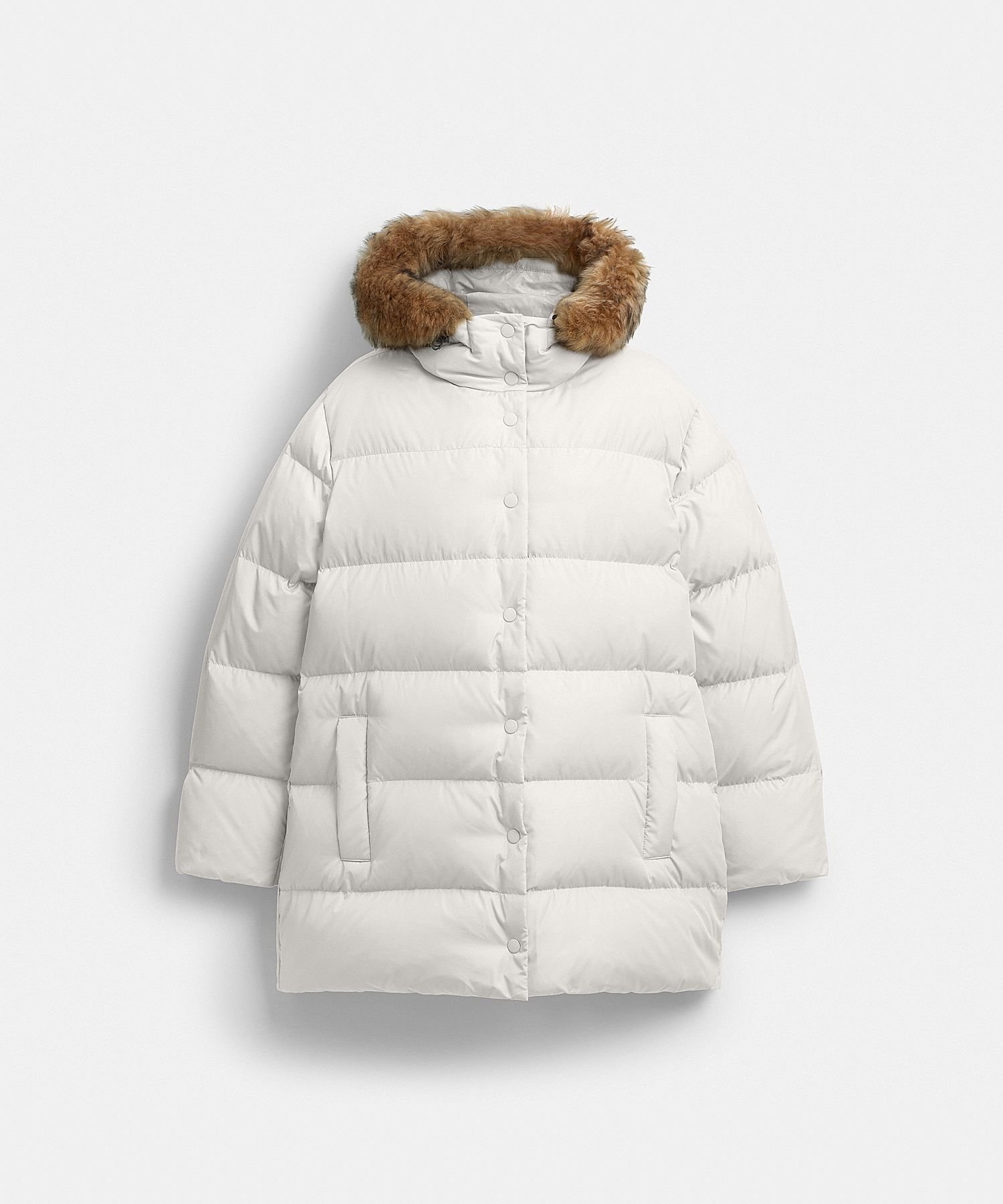 COACH OUTLET 【公式】ミッド パッファー コート・シアリング コーチ　アウトレット ジャケット・アウター ダウンジャケット・ダウンベスト ホワイト【送料無料】のサムネイル