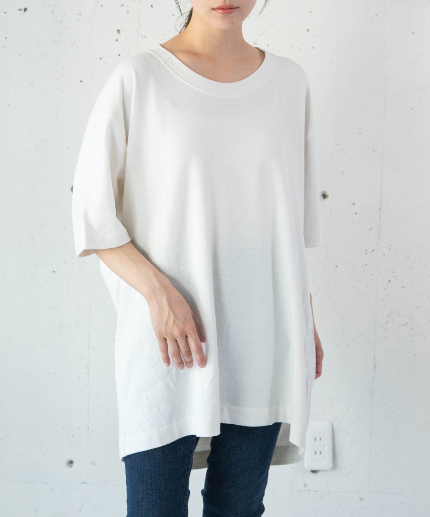 M1343 リネンタックBIG-Tシャツ AUDITION アールエヌエーエヌ トップス カットソー・Tシャツ ホワイト