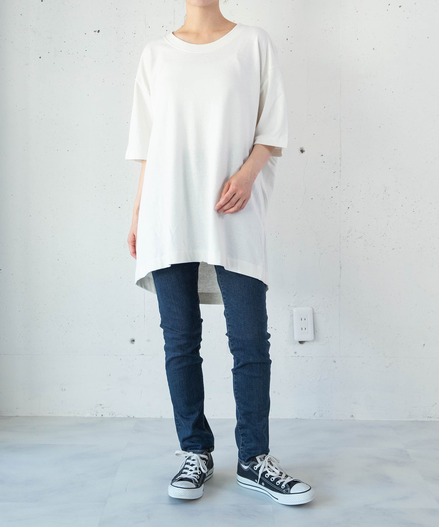 M1343 リネンタックBIG-Tシャツ AUDITION アールエヌエーエヌ トップス カットソー・Tシャツ ホワイト