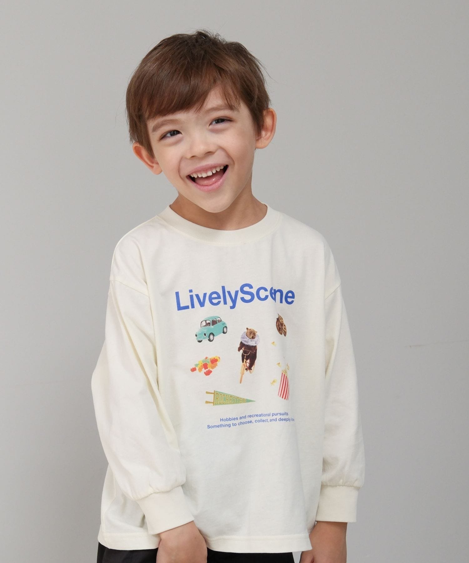 【SALE／20%OFF】GLOBAL WORK ヘビロッTEEプリント長袖/100-120cm展開/587897 グローバルワーク トップス カットソー・Tシャツ ホワイト グリーン ブルー パープル グレーのサムネイル