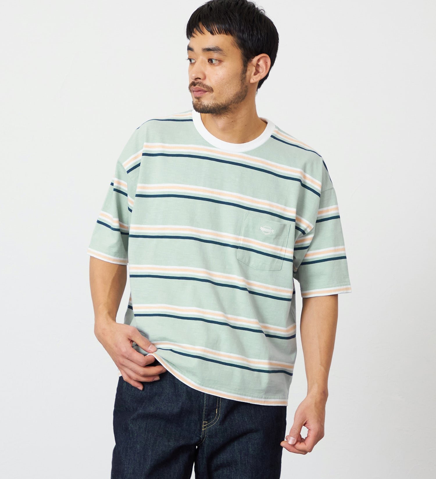 EDWIN ボーダーTシャツ 半袖 エドウインオンラインモール トップス カットソー・Tシャツ ベージュ グレー ブラック ネイビー ブラウン