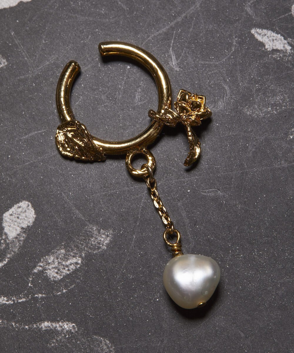 rehacer rehacer:Rose Tear Drop Ear Cuff レアセル アクセサリー・腕時計 イヤリング・イヤーカフ ゴールド シルバー