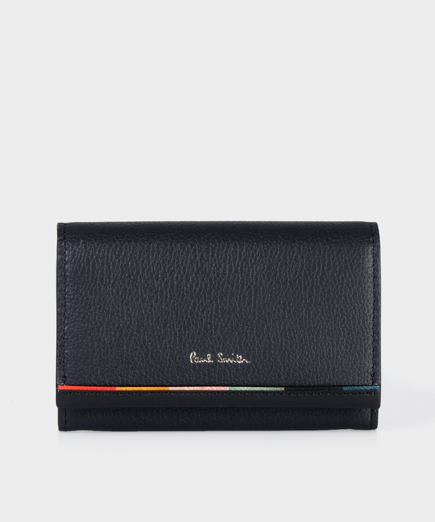 ポールスミス 【SALE／30%OFF】Paul Smith 【公式】レイヤードストライプ 名刺入れ ポール・スミス　アウトレット 財布・ポーチ・ケース 名刺入れ・カードケース ネイビー パープル オレンジ ブラック【送料無料】