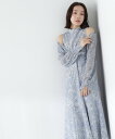 【SALE／30 OFF】NATURAL BEAUTY BASIC シアープリントカシュクールワンピース ナチュラルビューティベーシック ワンピース ドレス ワンピース ブルー ホワイト【送料無料】