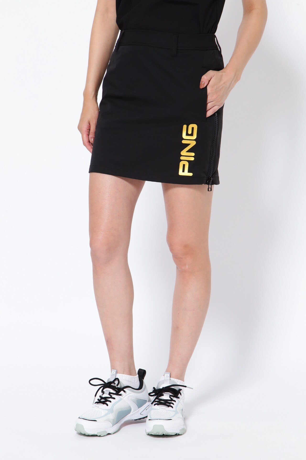 PING APPAREL 吸水速乾 UV 2WAYストレッチ スカート ＜GOLD＞ (LADIES) ピン アパレル スカート その他のスカート ブラック ホワイト カーキグリーン【送料無料】