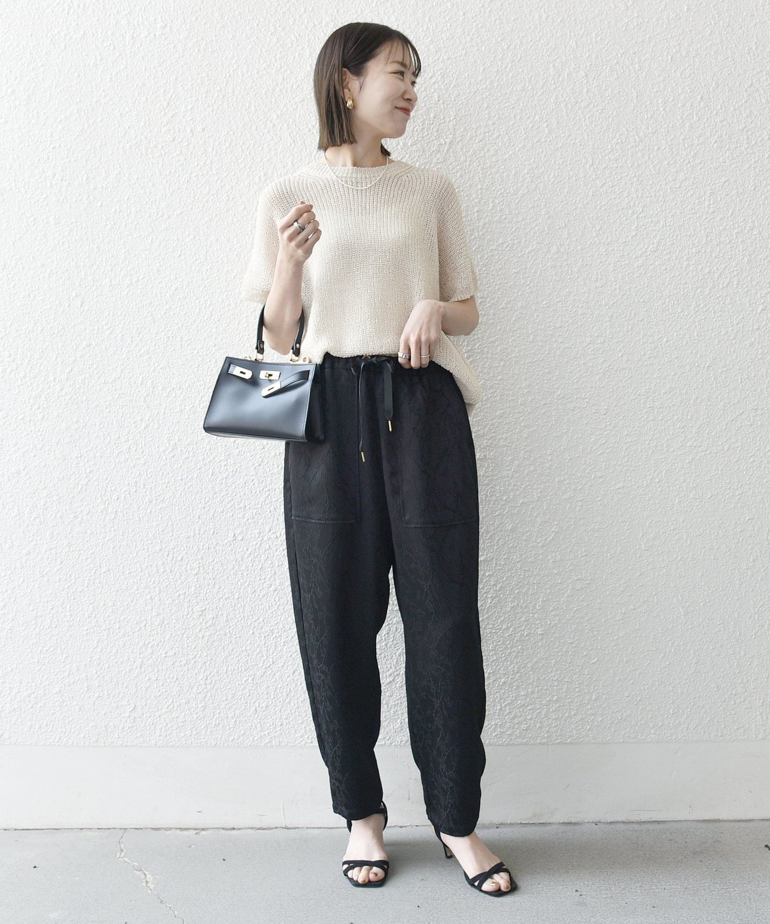 【SALE／35%OFF】SHIPS any SHIPS any:＜洗濯機可能＞サテン ジャカード テーパード イージー パンツ シップス パンツ その他のパンツ ブラウン ブラック【送料無料】