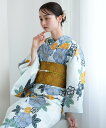 【SALE/59%OFF】utatane utatane 浴衣3点セット 水色に山吹色の疋田梅 Fサイズ ウタタネ 着物・浴衣・和装小物 浴衣 ブルー【送料無料...