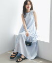 La boutique BonBon 【最強愛されワンピ】アシンメトリーリボンリネンミックスワンピース ラブティックボンボン ワンピース・ドレス その他のワンピース・ドレス ブルー ネイビー ピンク【送料無料】