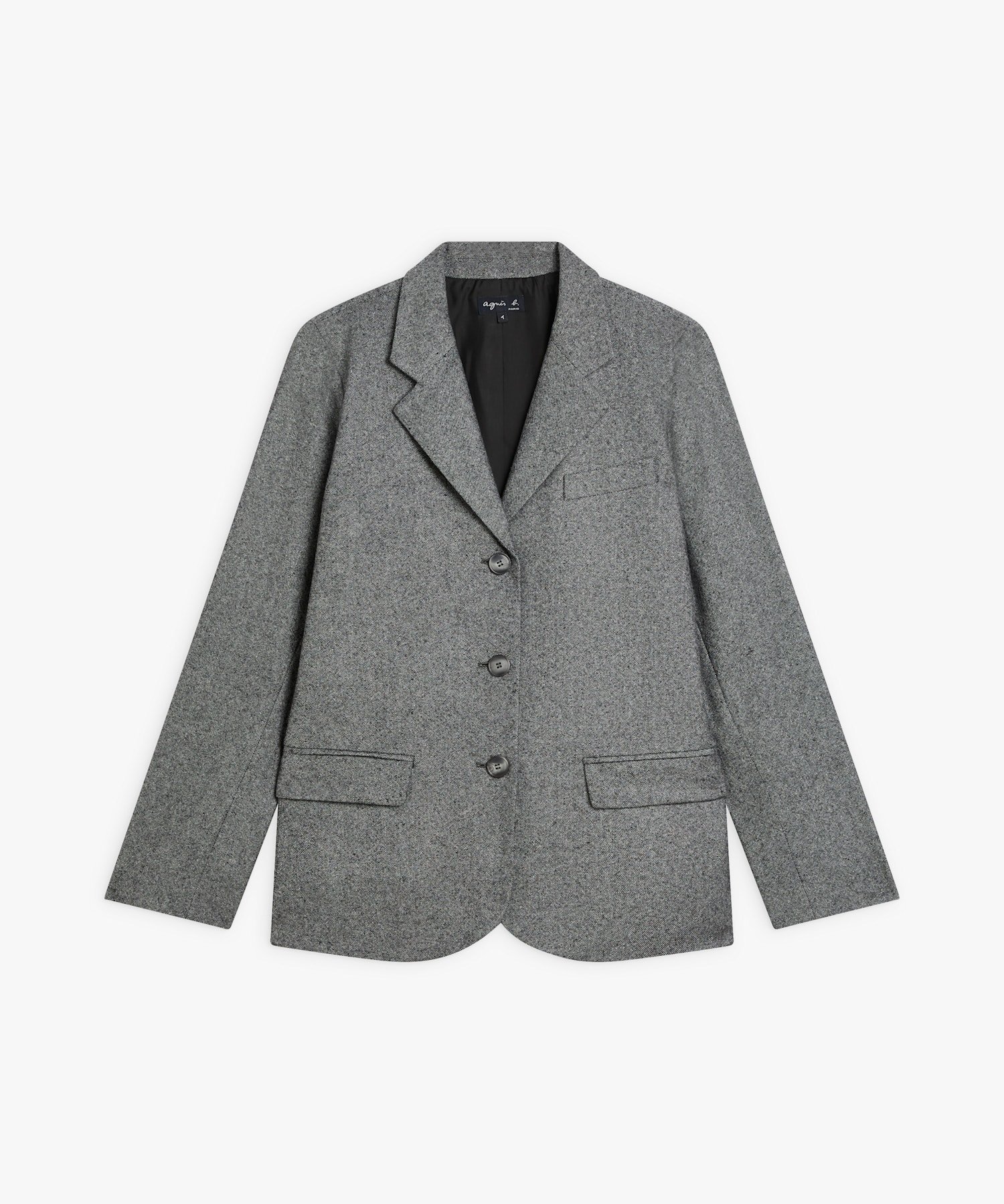 agnes b. FEMME ウール ツイード テーラードジャケット アニエスベー ジャケット・アウター テーラードジャケット・ブレザー ホワイト【送料無料】