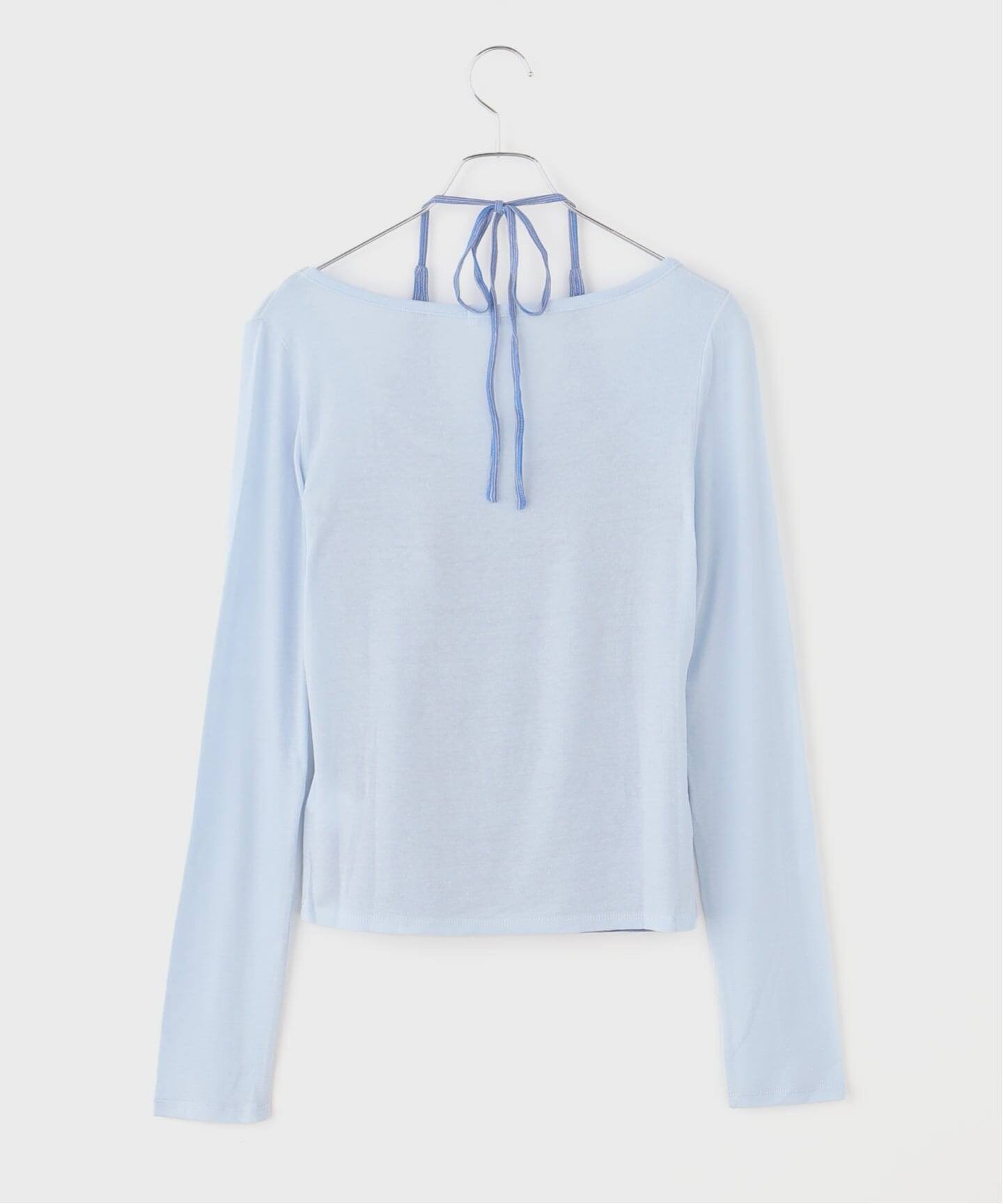 U by SPICK&SPAN PISCESS/パイシス Layered Halter Long Sleeve Tops ユーバイスピックアンドスパン トップス カットソー・Tシャツ ブルー ブラウン