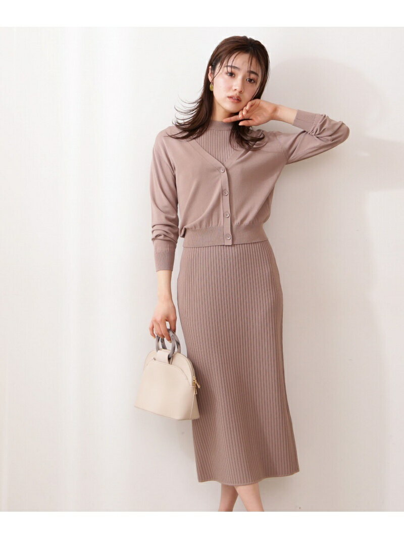 【SALE／50%OFF】PROPORTION BODY DRESSING ノースリーブニット*カーディガン*タイトスカートセット プロポーションボディドレッシング ワンピース・ドレス その他のワンピース・ドレス ベージュ ピンク ブルー【送料無料】のサムネイル