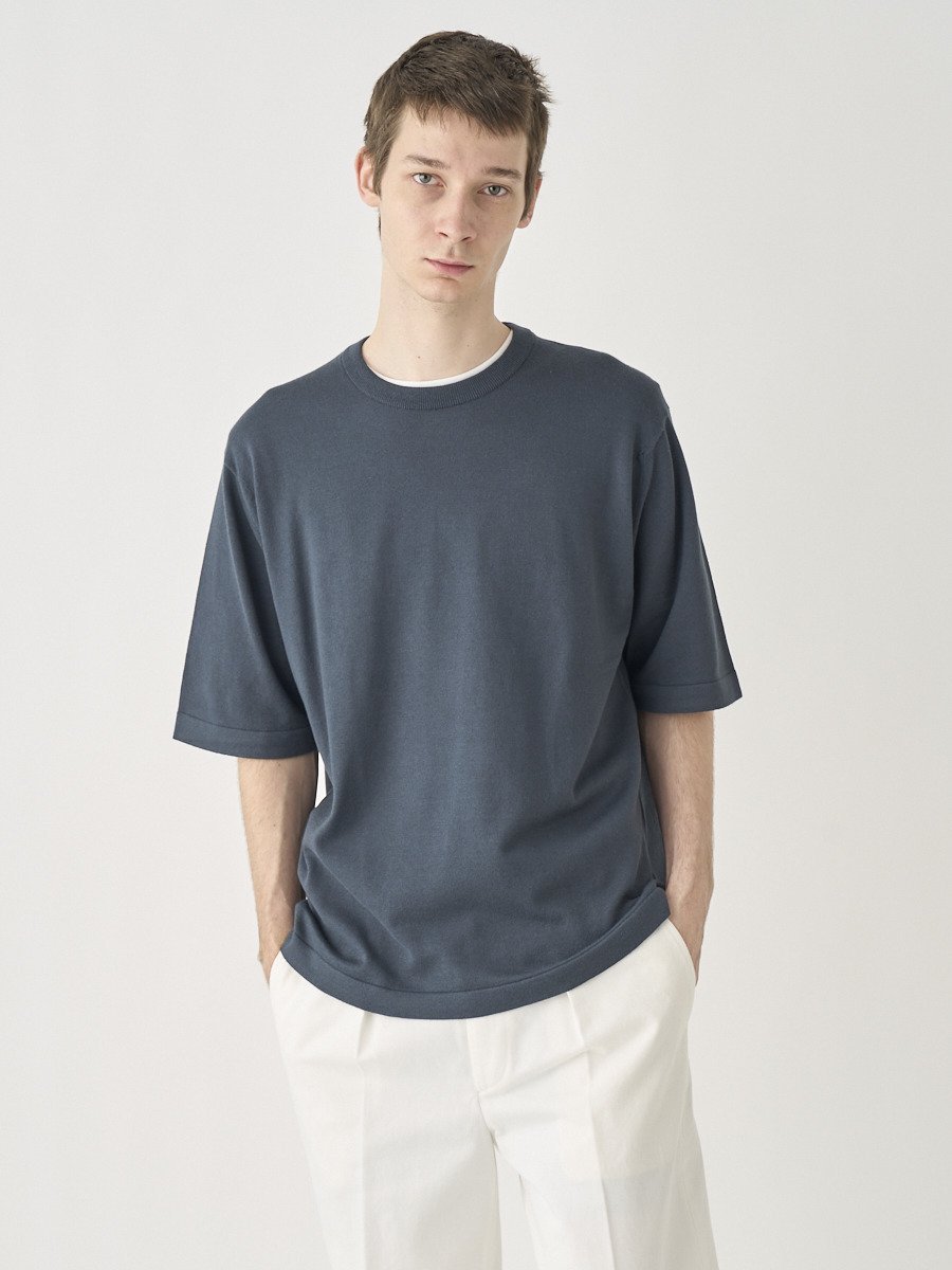 JOHN SMEDLEY Crew neck Welt hem T-shirt ｜ TINDALL ｜ 24G ジョンスメドレー トップス ニット【送料無料】