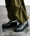 Rocky Monroe ボリュームソールモカシンシューズ ロッキーモンロー シューズ・靴 モカシン・デッキシューズ ブラック【送料無料】