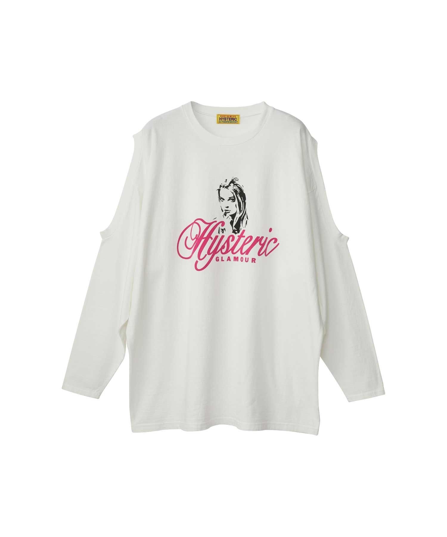 HYSTERIC GLAMOUR NAUGHTY GIRL オーバーサイズTシャツ ヒステリックグラマー トップス カットソー・Tシャツ ホワイト カーキ ブラック【送料無料】のサムネイル