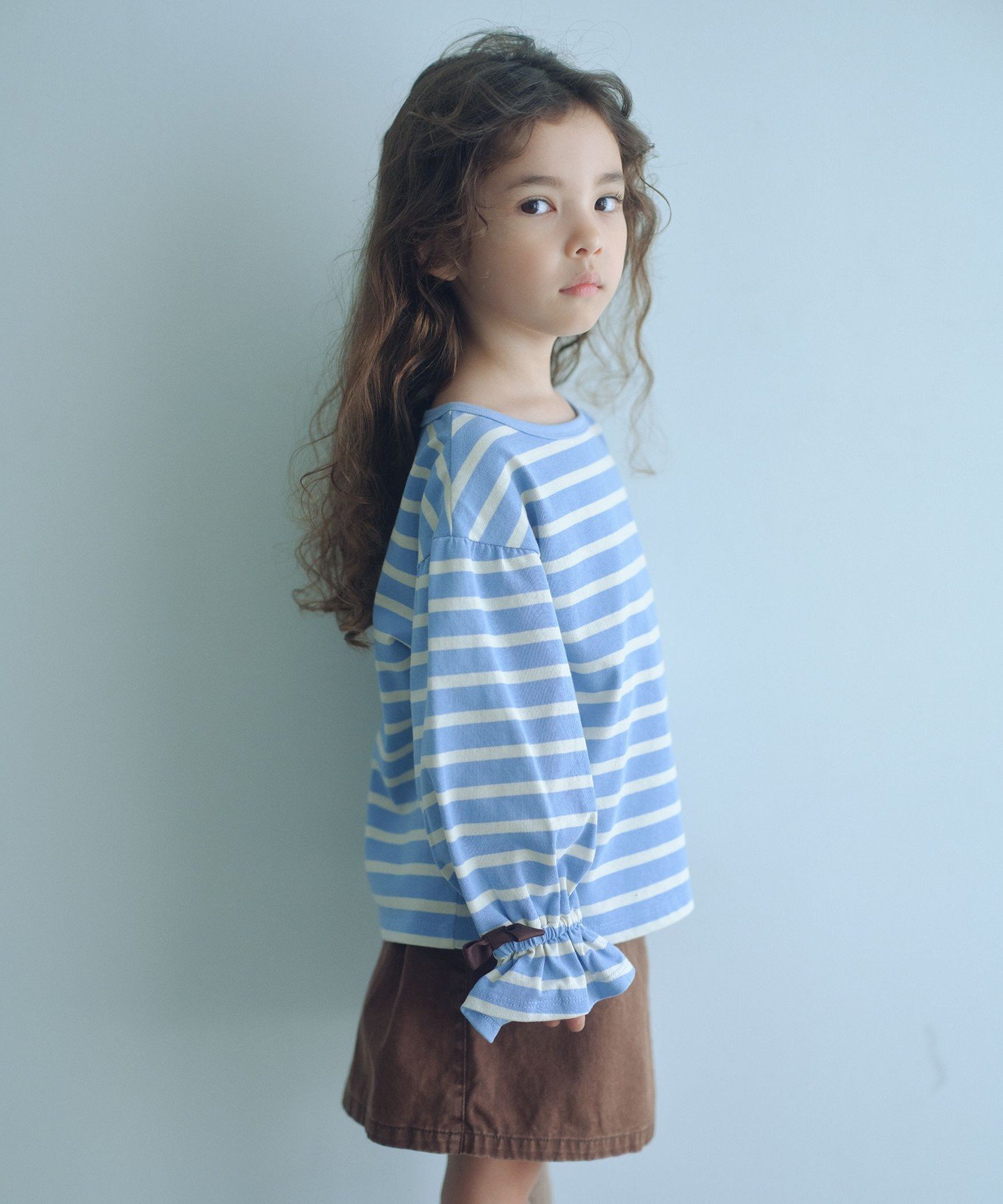 UNITED ARROWS green label relaxing ボーダー キャンディスリーブ Tシャツ / キッズ 100cm-160cm◎ ユナイテッドアローズ グリーンレーベルリラクシング トップス カットソー・Tシャツ ブルー ピンクのサムネイル