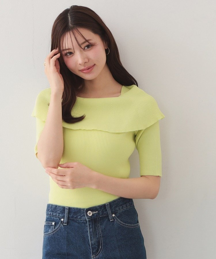 【SALE／20%OFF】index オフショル風リブニット【洗濯機OK】 インデックス トップ...
