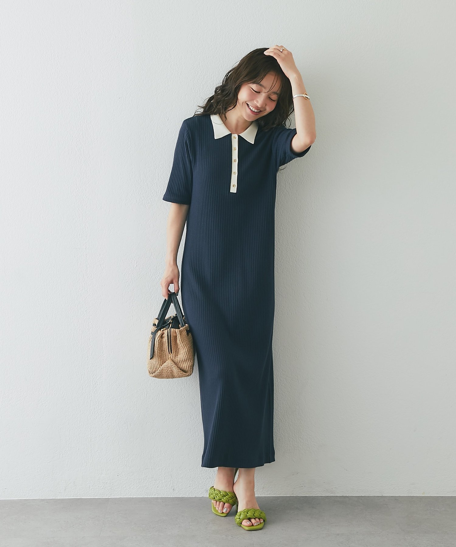 La boutique BonBon 【1枚で決まる!ヘルシー気分】ポロTEEワンピース ラブティックボンボン ワンピース・ドレス その他のワンピース・ドレス ネイビー