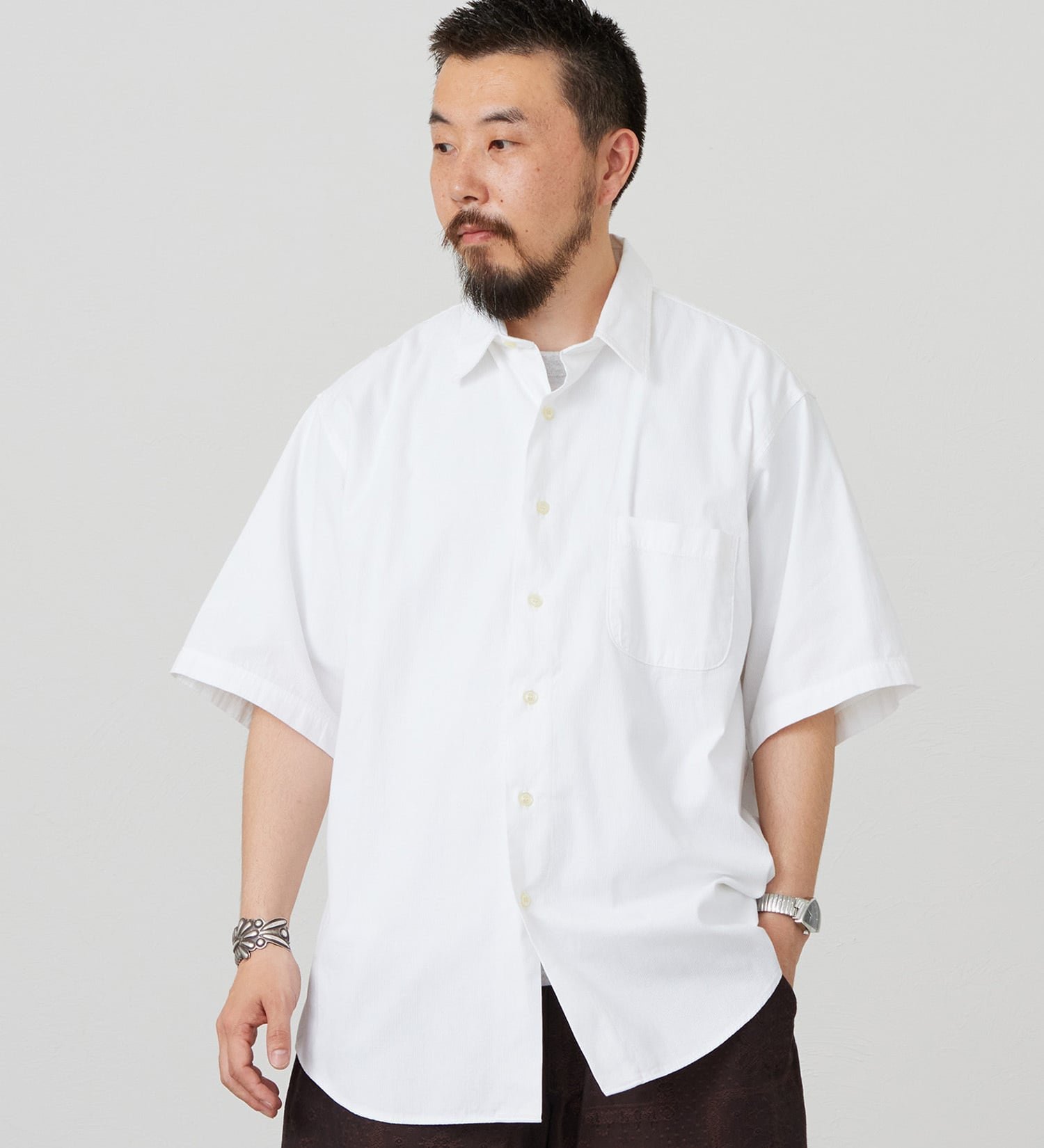 Lee ハーフスリーブワークシャツ ライトウエイトコードレーン エドウインオンラインモール トップス シャツ・ブラウス ホワイト ブルー