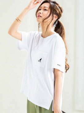 Ranan (KANGOL)ポケット付Tシャツ ラナン カットソー Tシャツ ホワイト ブラック