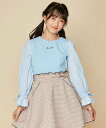 【SALE／30 OFF】JENNI love キャンディスリーブリブトップス ジェニィオンラインショップ トップス カットソー Tシャツ ブルー ホワイト パープル