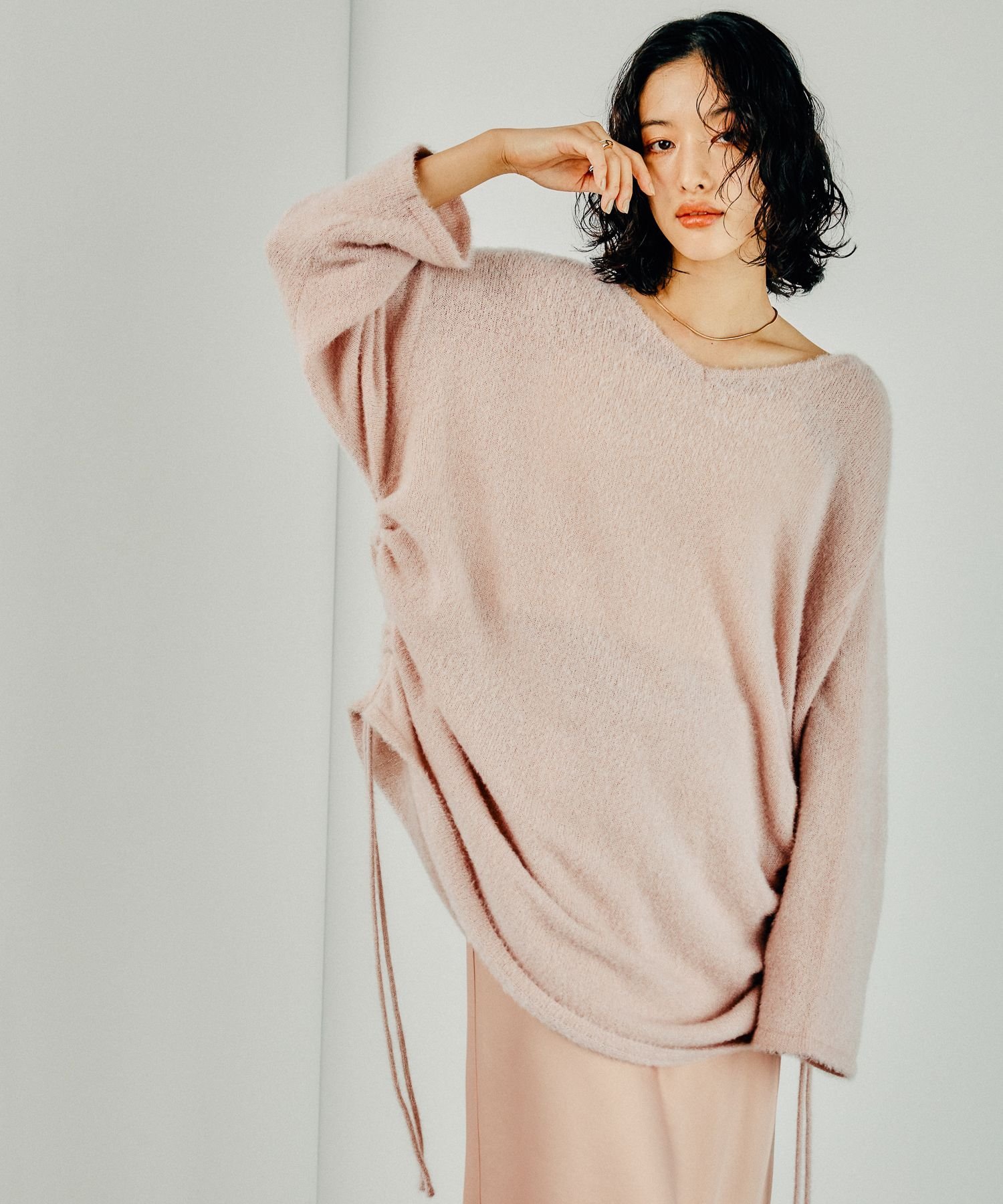 【SALE／50%OFF】LEPSIM 7ゲージドロストチュニックワンピース レプシィム トップス ニット オレンジ グレー ピンク ホワイト ブルー ブラック