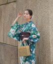utatane utatane 浴衣3点セット かすれ緑ぼかしの梅 Fサイズ ウタタネ 着物・浴衣・和装小物 浴衣【送料無料】