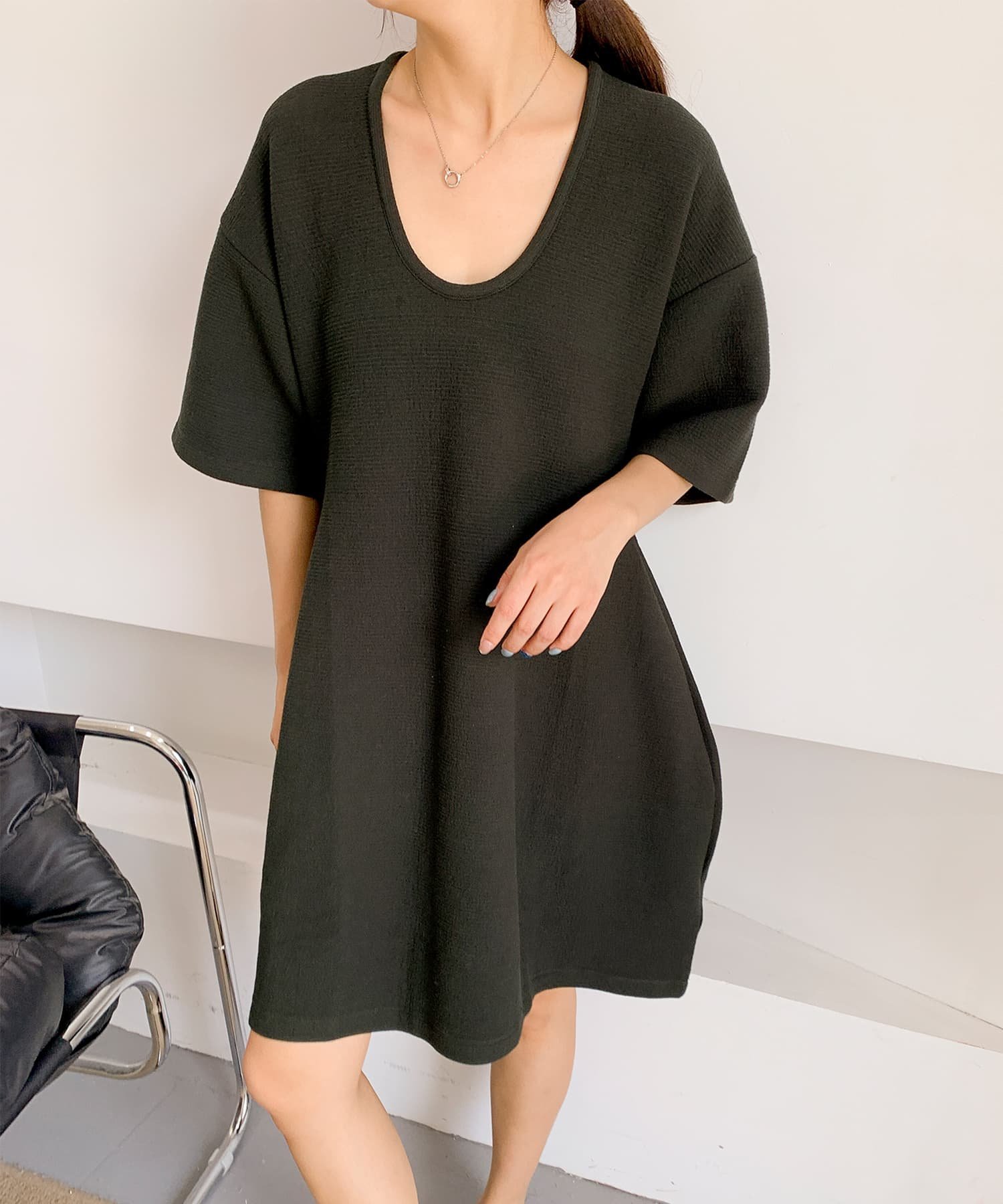 【SALE／20%OFF】DECADE CLASSIC DECADE CLASSIC Uネック コクーンシルエット ミニワンピース ディケイドクラシック ワンピース・ドレス ワンピース【送料無料】