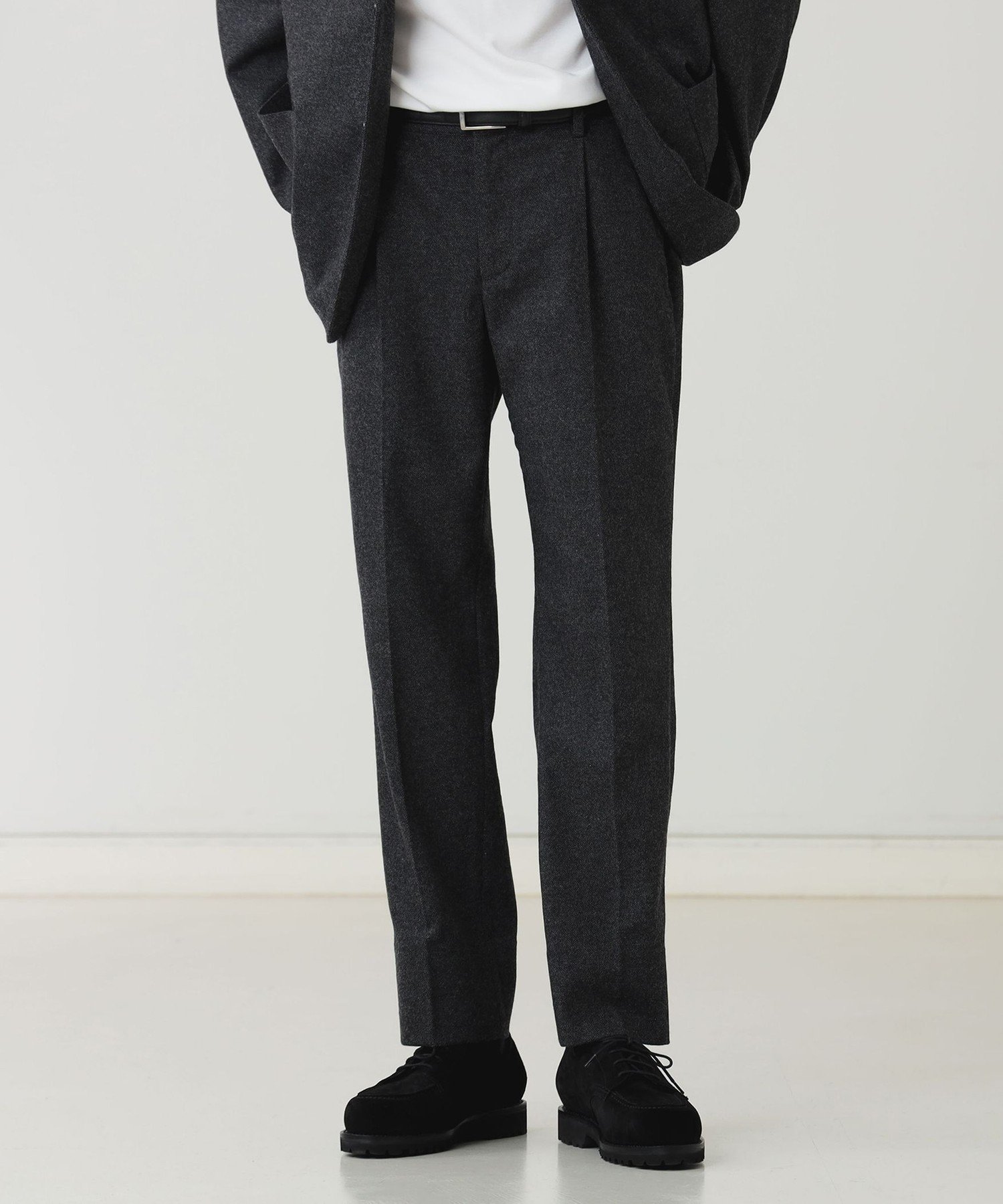 NOMAD RE:NEWOOL(R) ウールツイル 1プリーツ スラックス (セットアップ対応) ビームス アウトレット パンツ スラックス・ドレスパンツ ブラウン グレー