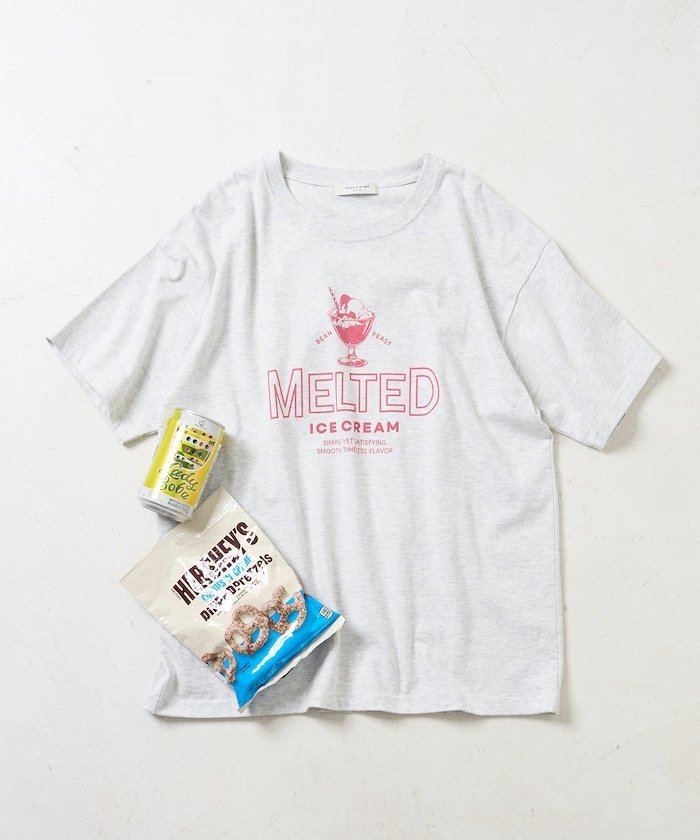 アイスクリーム プリントTシャツ フリークスストア トップス カットソー・Tシャツ ホワイト グレー