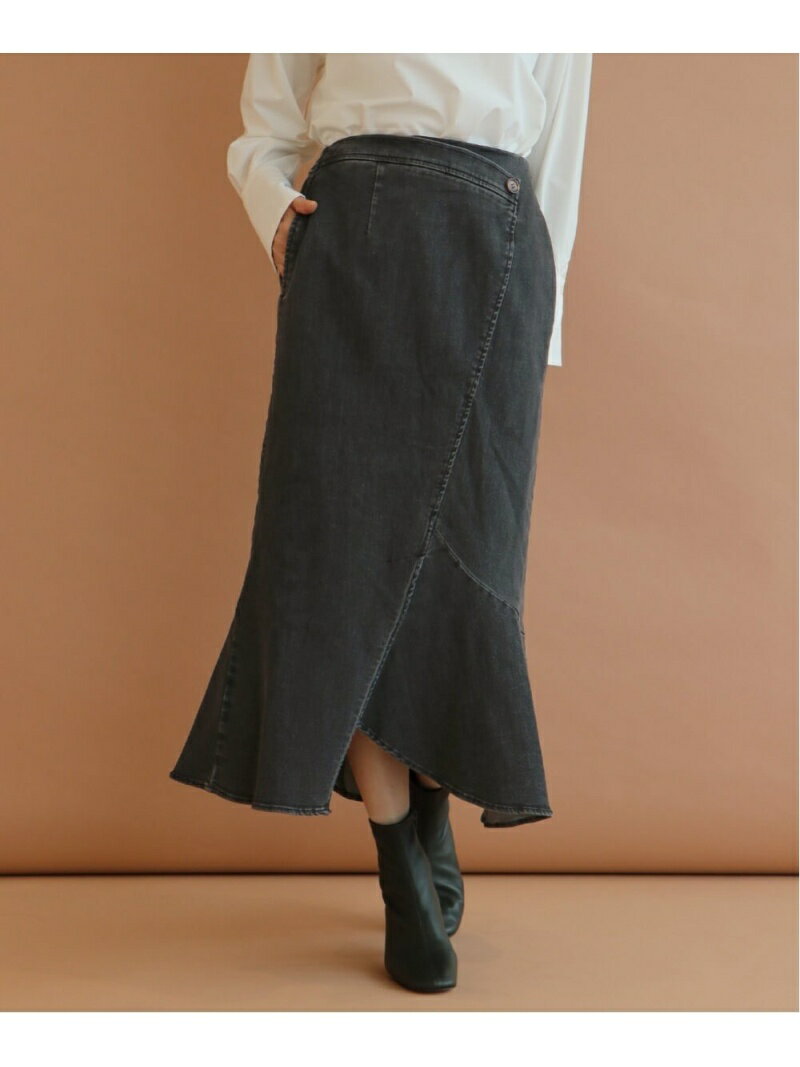 【SALE／50%OFF】Aga+ Aga/チューリップデニムスカート ラシュッド スカート その他のスカート ブルー ブラック【送料無料】のサムネイル