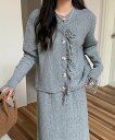 【SALE/30%OFF】ABITOKYO フリンジニットカーデセットアップ アビトーキョー スーツ・フォーマル セットアップスーツ ホワイト グレー【送料無料...
