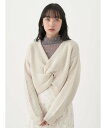 アースミュージック&エコロジー 服 レディース 【SALE／30%OFF】earth music&ecology ツイストデザインニット 洗える/Vネック/23AW アースミュージック&エコロジー トップス ニット ホワイト グレー ブラック ピンク