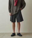 【SALE／30 OFF】Steven Alan ＜Steven Alan＞ MGD/CHECK 2PLEATED WIDE SHORT PANTS/パンツ ユナイテッドアローズ アウトレット パンツ スラックス ドレスパンツ ブラック グレー【送料無料】