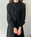 【SALE/61%OFF】JUNOAH ハイネック胸元シャーリングワンピース ジュノア ワンピース・ドレス ワンピース ブラウン ホワイト ブラック