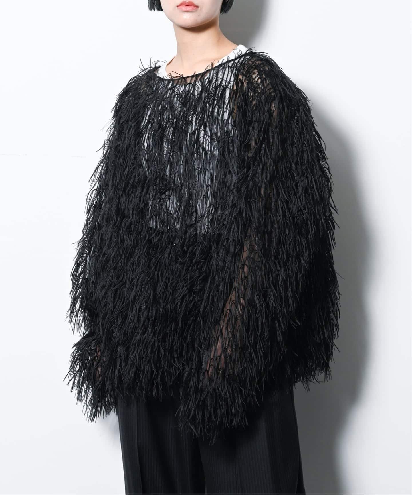CITYSHOP 《予約》FRINGE PULL OVER:ブラウス シティーショップ トップス シャツ・ブラウス ブラック【送料無料】のサムネイル