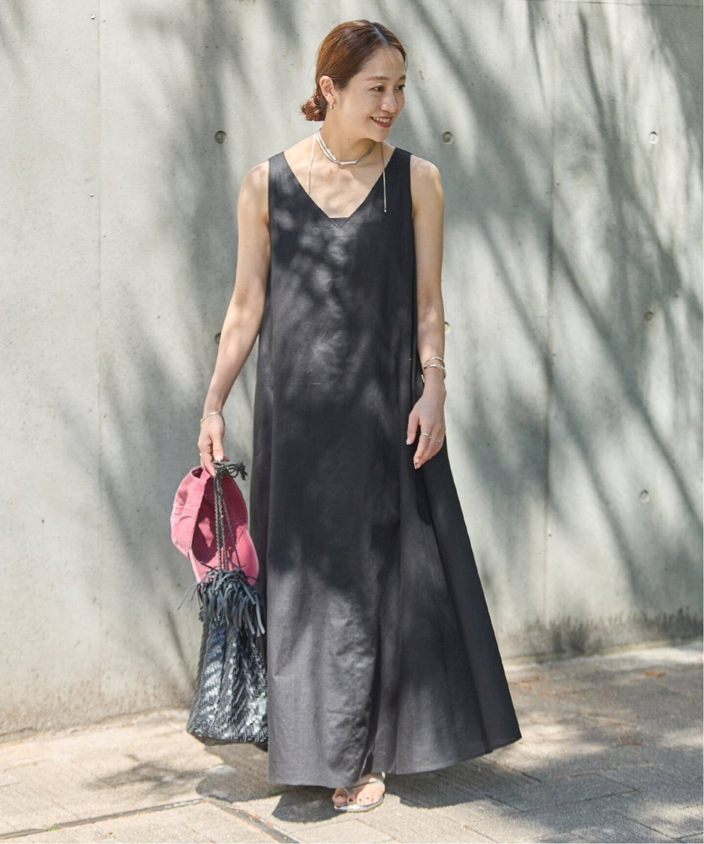 JOURNAL STANDARD ドビーリネン ワンピース ジャーナル スタンダード ワンピース・ドレス ワンピース ブラック ワインレッド