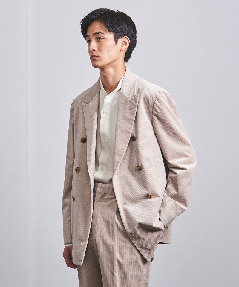 【SALE／50%OFF】UNITED ARROWS ＜Camoshita(カモシタ)＞ コーデュロイ 6ボタン ダブル ジャケット ユナイテッドアローズ アウトレット カットソー Tシャツ グレー ベージュ【送料無料】