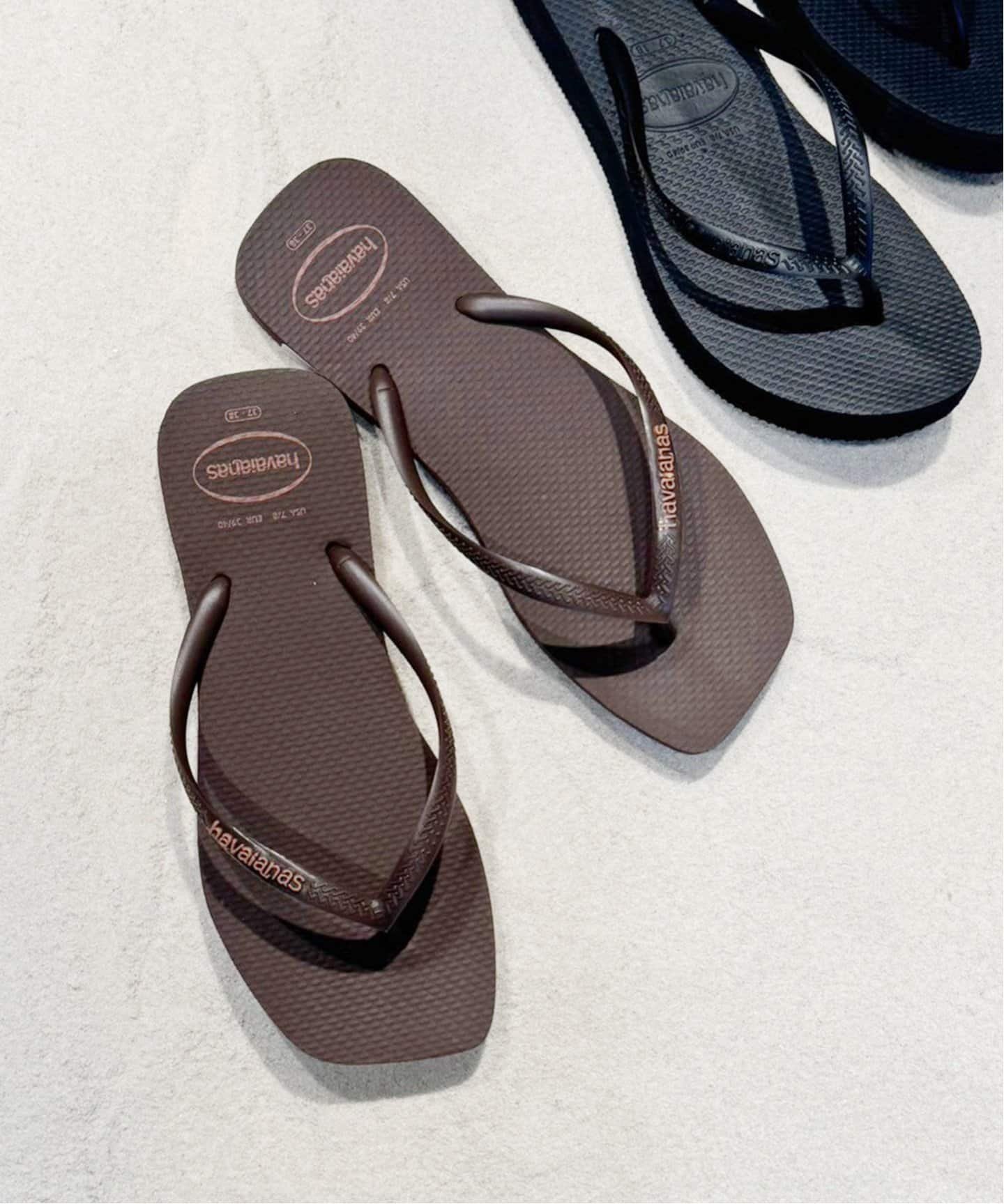 ハワイアナス plage HAVAIANAS/ハワイアナス SLIM SQUAREサンダル プラージュ シューズ・靴 サンダル ブラウン【送料無料】