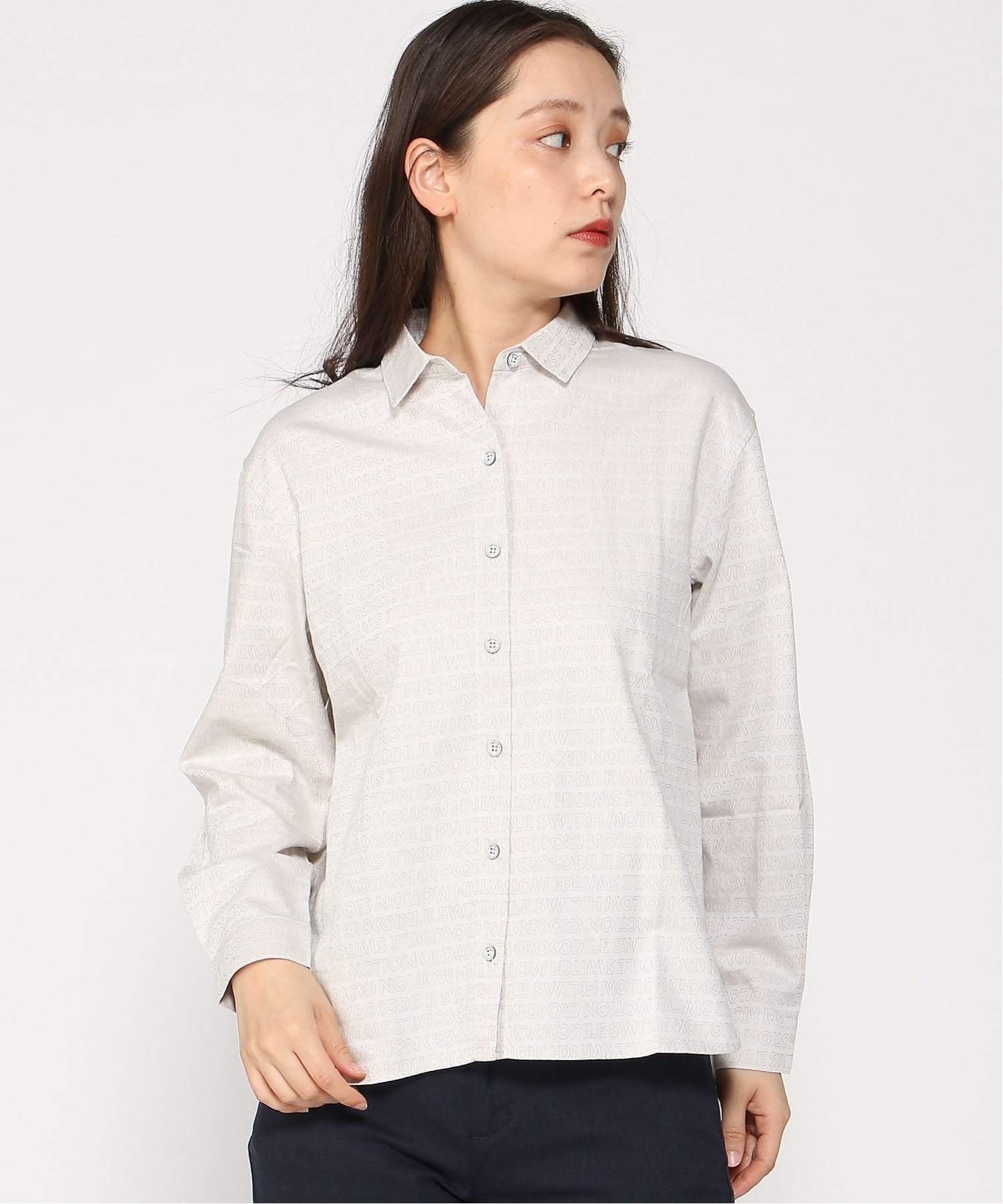 【SALE／30%OFF】SWITCH MOTION CROCODILE (W)モノグラム ジャカード ブラウス クロコダイル トップス ..