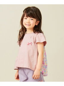 【SALE／50%OFF】any FAM KIDS 再入荷!【90‐130?】前後差有り AラインTシャツ エニィファム カットソー Tシャツ ピンク ホワイト ブラック グリーン