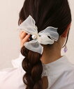 【SALE/70%OFF】colleca la チュール*パールのリボンヘアゴム コレカラ ヘアアクセサリー ヘアゴム ホワイト ブラック