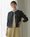 【SALE/20%OFF】J.PRESS LADIES L 【洗える】セルロースシャンブレー ノーカラー デニム ジャケット ジェイプレス ジャケット・アウター デニムジャケット ブルー ネイビー【送料無料】