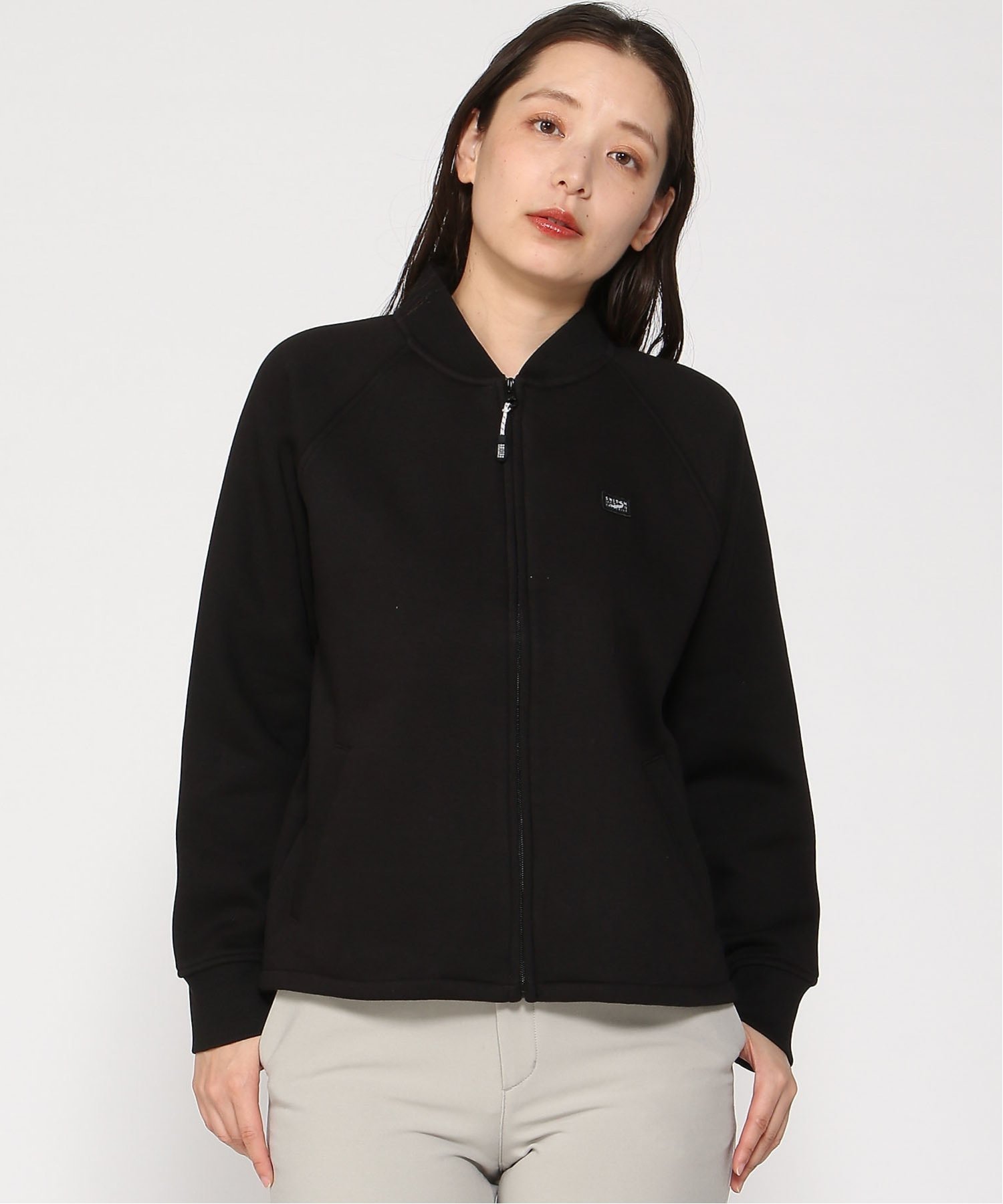 SWITCH MOTION CROCODILE (W)裏起毛 ラグランスリーブ ブルゾン クロコダイル ジャケット・アウター ブルゾン・ジャンパー ブラック ベージュ【送料無料】