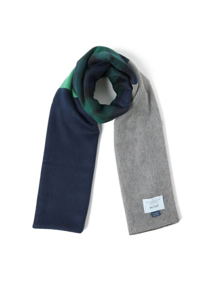 Beams Plus Wool Angora Patchwork Scarf 11-45-0759-145: Black Watch Beams Plus Wool Angora Patchwork Scarf 11-45-0759-145: Black Watch