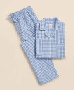 BROOKS BROTHERS コットン ブロードクロス チェック パジャマ ブルックス ブラザーズ インナー・ルームウェア パジャマ ブルー【送料無料】