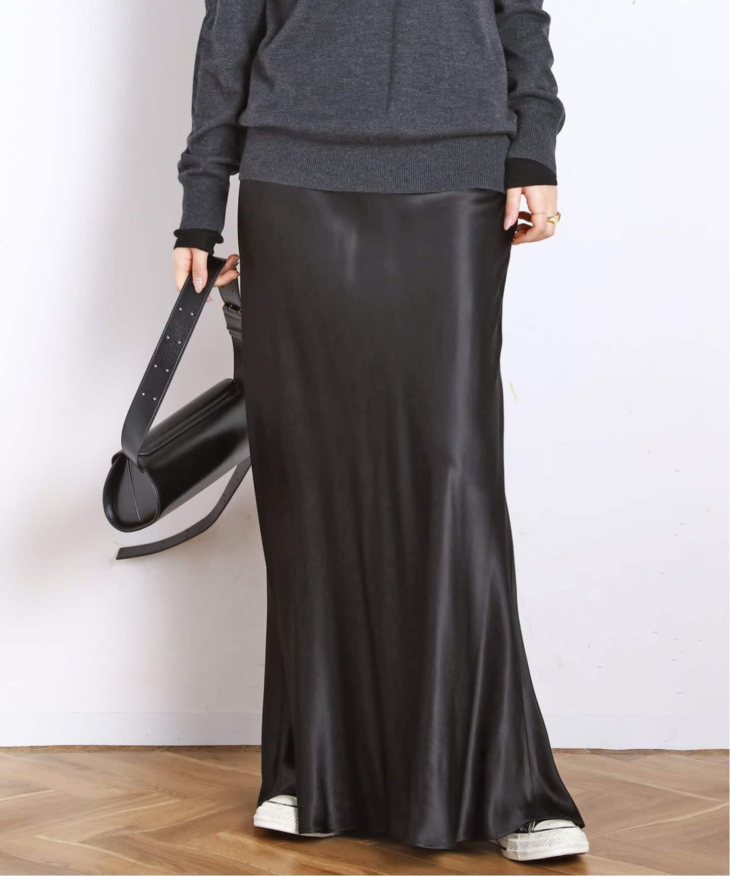 AP STUDIO クラシックサテンフレアスカート エーピーストゥディオ スカート ロング・マキシスカート ブラック ブラウン【送料無料】のサムネイル