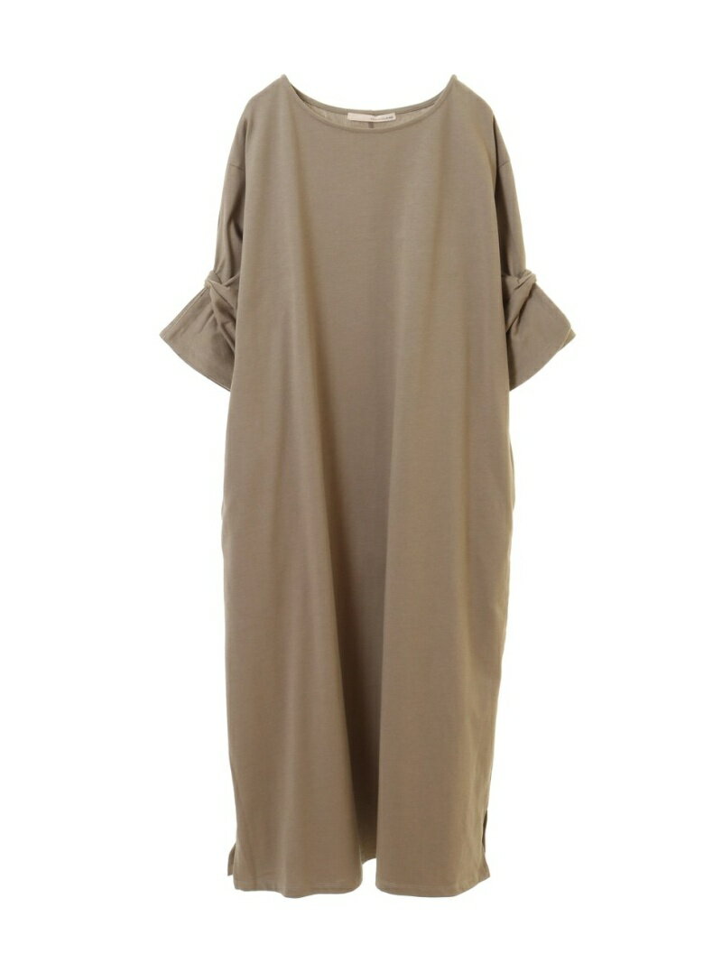 【SALE／70%OFF】MELROSE CLAIRE 【主張しすぎないひねりリボンデティールの袖口がポイント大人女子ワンピース】 メルローズクレール ワンピース・ドレス その他のワンピース・ドレス ベージュ レッド グレー ブラウンのサムネイル