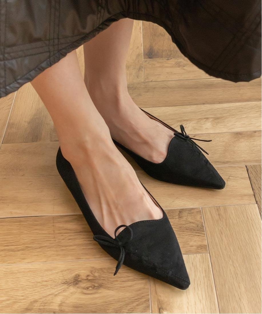 【SALE／50%OFF】RANDA レースアップポインテッドトゥパンプス ランダ シューズ・靴 パンプス ブラック ブラウン ピンク【送料無料】のサムネイル